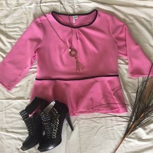 ELLE Peplum flare bottom blouse